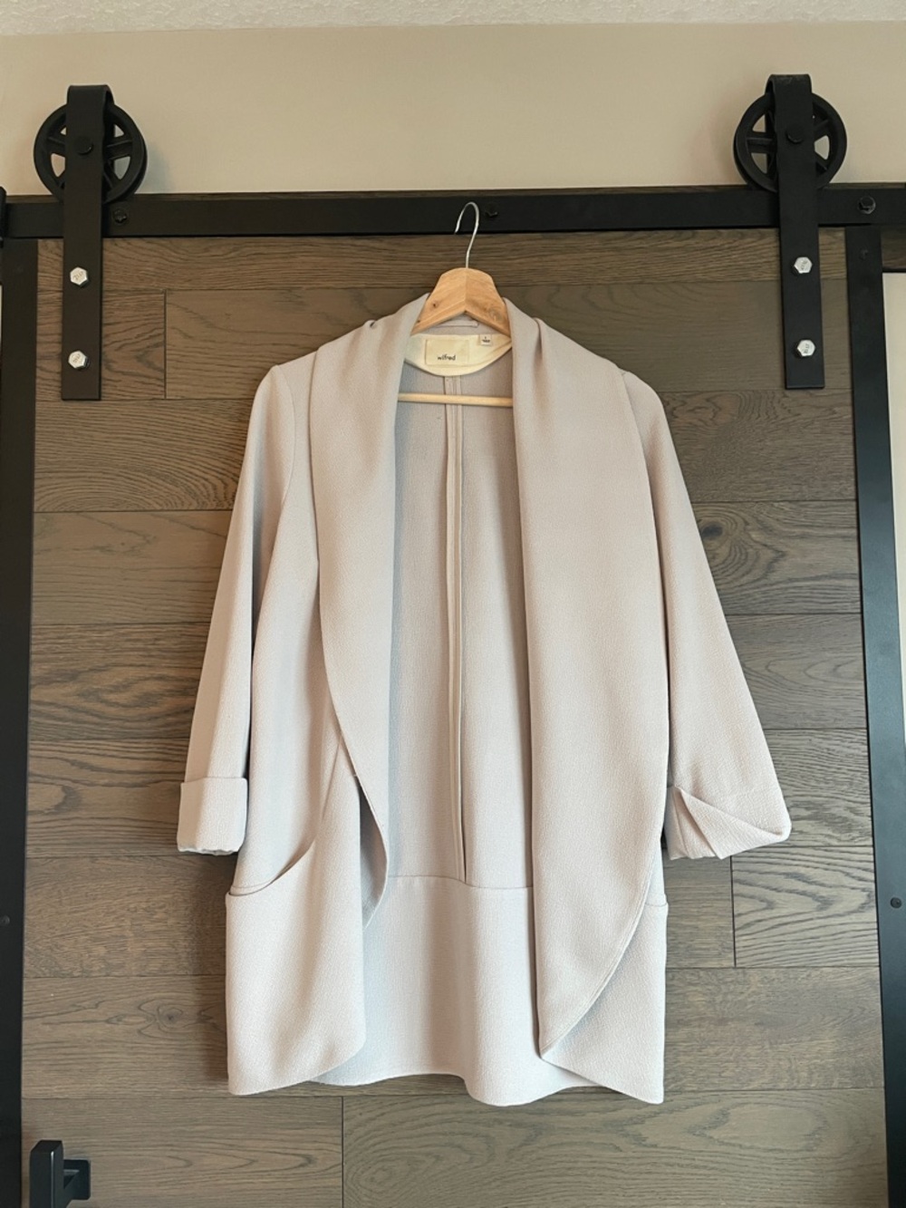 Wilfred  Cavalier Light Taupe Open-Front Blazer